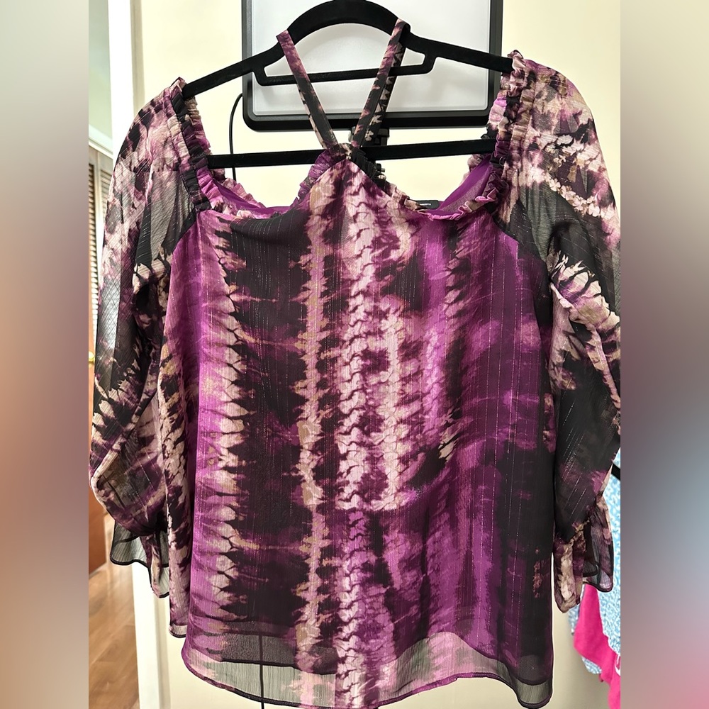 INC Women’s Off Shoulder Purple Blouse Size Small